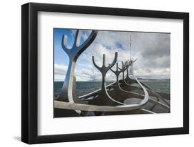 Solfar (Sun Voyager) Sculpture by Jon Gunnar Arnason in Reykjavik, Iceland, Polar Regions-Michael Snell-Framed Photographic Print