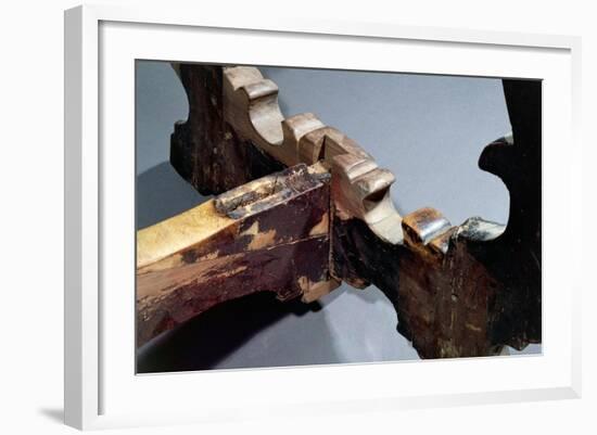 Solid Walnut Table with Lyre-Shaped Legs, Italy, 16th-17th Century, Detail-null-Framed Giclee Print