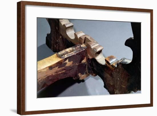 Solid Walnut Table with Lyre-Shaped Legs, Italy, 16th-17th Century, Detail-null-Framed Giclee Print