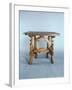 Solid Walnut Table with Lyre-Shaped Legs, Italy, 16th-17th Century, Detail-null-Framed Giclee Print