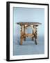 Solid Walnut Table with Lyre-Shaped Legs, Italy, 16th-17th Century, Detail-null-Framed Giclee Print