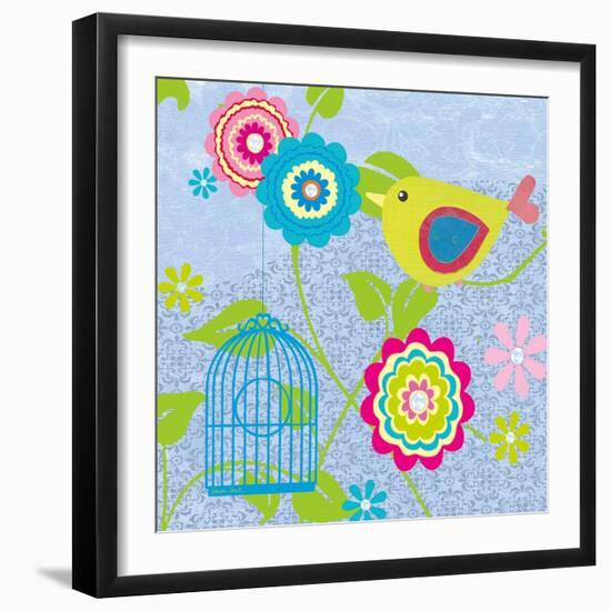 Solid Yellow Bird-Sandra Smith-Framed Art Print