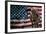 Solider Statue and American Flag by Identical Exposure-null-Framed Photo