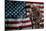 Solider Statue and American Flag by Identical Exposure-null-Mounted Photo