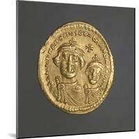 Solidus of Heraclius Bearing Image of Emperor and His Son, Recto, Byzantine Coins, 7th Century-null-Mounted Giclee Print