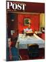 "Solitaire" Saturday Evening Post Cover, August 19,1950-Norman Rockwell-Mounted Giclee Print