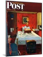 "Solitaire" Saturday Evening Post Cover, August 19,1950-Norman Rockwell-Mounted Giclee Print