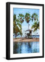 Solitary Life Guard Station - In the Style of Oil Painting-Philippe Hugonnard-Framed Giclee Print