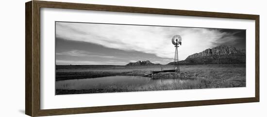 Solitary Windmill Near a Pond, U.S. Route 89, Utah, USA-null-Framed Photographic Print