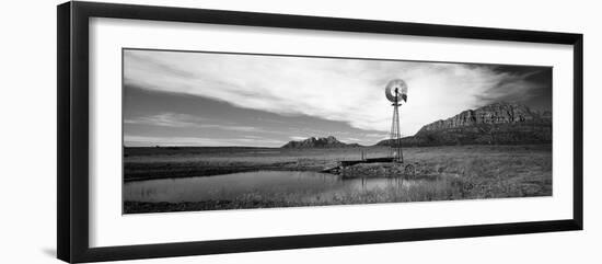 Solitary Windmill Near a Pond, U.S. Route 89, Utah, USA-null-Framed Photographic Print