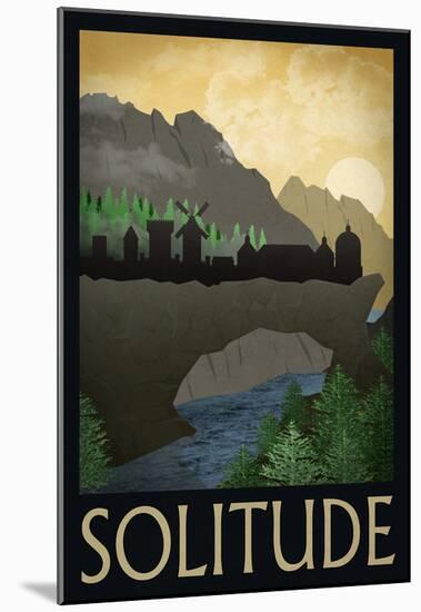 Solitude Retro Travel Poster-null-Mounted Poster
