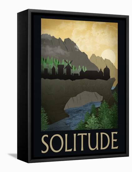 Solitude Retro Travel Poster-null-Framed Stretched Canvas
