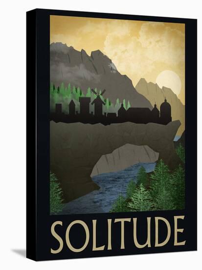 Solitude Retro Travel Poster-null-Stretched Canvas