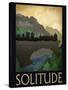 Solitude Retro Travel Poster-null-Stretched Canvas