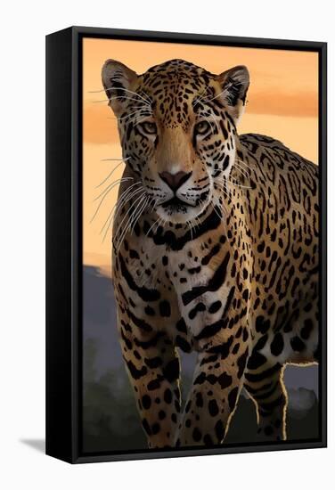 Solo Jaguar-Lantern Press-Framed Stretched Canvas