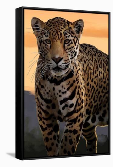 Solo Jaguar-Lantern Press-Framed Stretched Canvas