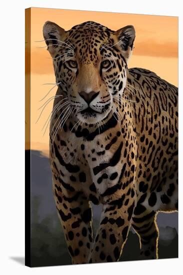 Solo Jaguar-Lantern Press-Stretched Canvas