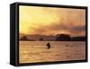 Solo Kayaker Enjoys Sunset, Ketchikan, Alaska, USA-Howie Garber-Framed Stretched Canvas