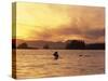 Solo Kayaker Enjoys Sunset, Ketchikan, Alaska, USA-Howie Garber-Stretched Canvas