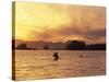 Solo Kayaker Enjoys Sunset, Ketchikan, Alaska, USA-Howie Garber-Stretched Canvas