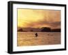 Solo Kayaker Enjoys Sunset, Ketchikan, Alaska, USA-Howie Garber-Framed Premium Photographic Print