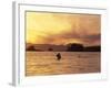 Solo Kayaker Enjoys Sunset, Ketchikan, Alaska, USA-Howie Garber-Framed Photographic Print