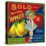 Solo Pajaro Valley Brand Apple Label, Watsonville, California-Lantern Press-Stretched Canvas