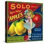 Solo Pajaro Valley Brand Apple Label, Watsonville, California-Lantern Press-Stretched Canvas