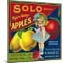 Solo Pajaro Valley Brand Apple Label, Watsonville, California-Lantern Press-Mounted Art Print