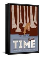 Solo Time (Deer) - Discover the Parks-Lantern Press-Framed Stretched Canvas