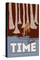 Solo Time (Deer) - Discover the Parks-Lantern Press-Stretched Canvas