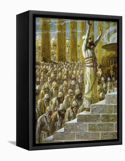 Solomon Dedicates the Temple at Jerusalem-James Tissot-Framed Stretched Canvas