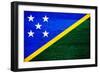 Solomon Islands Flag Design with Wood Patterning - Flags of the World Series-Philippe Hugonnard-Framed Premium Giclee Print