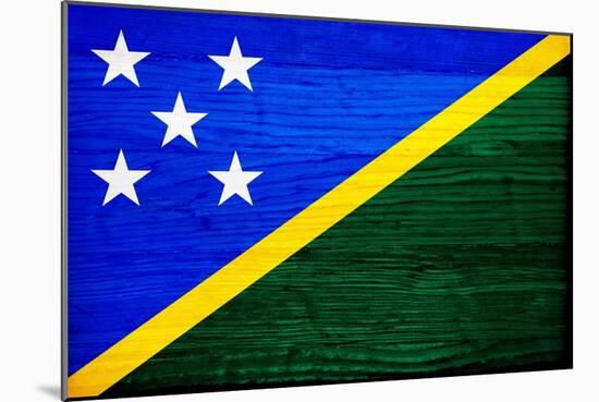 Solomon Islands Flag Design with Wood Patterning - Flags of the World Series-Philippe Hugonnard-Mounted Premium Giclee Print