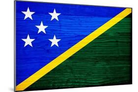 Solomon Islands Flag Design with Wood Patterning - Flags of the World Series-Philippe Hugonnard-Mounted Premium Giclee Print