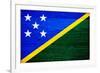 Solomon Islands Flag Design with Wood Patterning - Flags of the World Series-Philippe Hugonnard-Framed Art Print