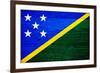 Solomon Islands Flag Design with Wood Patterning - Flags of the World Series-Philippe Hugonnard-Framed Art Print