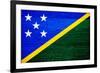 Solomon Islands Flag Design with Wood Patterning - Flags of the World Series-Philippe Hugonnard-Framed Art Print