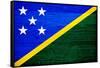 Solomon Islands Flag Design with Wood Patterning - Flags of the World Series-Philippe Hugonnard-Framed Stretched Canvas