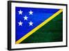 Solomon Islands Flag Design with Wood Patterning - Flags of the World Series-Philippe Hugonnard-Framed Art Print