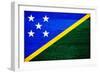 Solomon Islands Flag Design with Wood Patterning - Flags of the World Series-Philippe Hugonnard-Framed Art Print