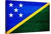 Solomon Islands Flag Design with Wood Patterning - Flags of the World Series-Philippe Hugonnard-Stretched Canvas