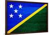 Solomon Islands Flag Design with Wood Patterning - Flags of the World Series-Philippe Hugonnard-Framed Art Print