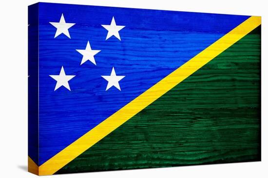 Solomon Islands Flag Design with Wood Patterning - Flags of the World Series-Philippe Hugonnard-Stretched Canvas