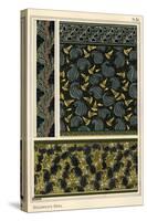 Solomon's seal, Polygonatum multiflorum, as design motif in wallpaper, borders and fabric.-null-Stretched Canvas