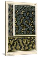 Solomon's seal, Polygonatum multiflorum, as design motif in wallpaper, borders and fabric.-null-Stretched Canvas