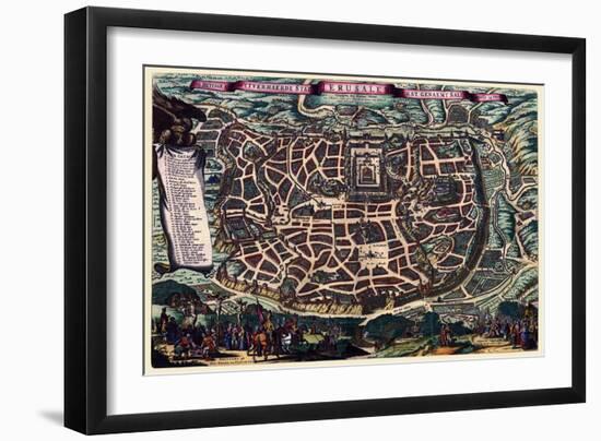 Solomon's Temple - Jerusalem-Braun Hogenberg-Framed Art Print