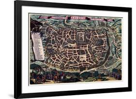 Solomon's Temple - Jerusalem-Braun Hogenberg-Framed Art Print