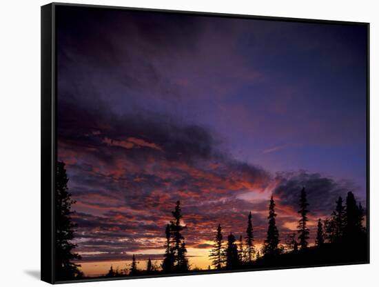 Solstice Sunset atop Midnight Dome, Dawson City, Yukon, Canada-Paul Souders-Framed Stretched Canvas