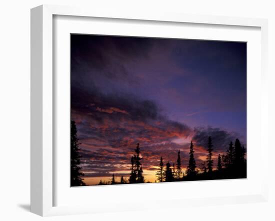 Solstice Sunset atop Midnight Dome, Dawson City, Yukon, Canada-Paul Souders-Framed Premium Photographic Print